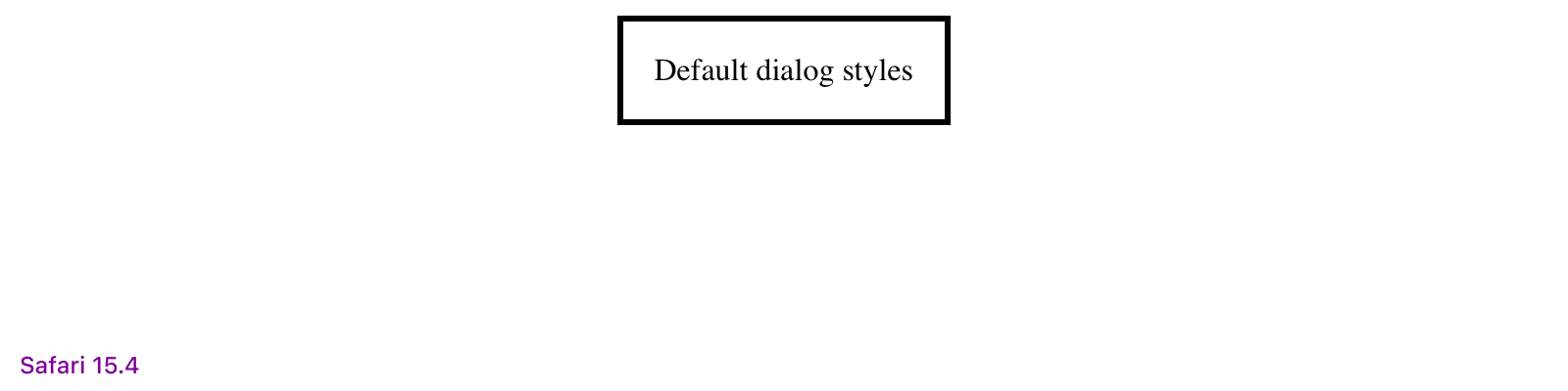 Dialog element in Safari